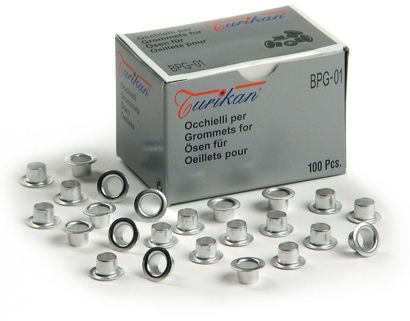 Ösen ALU-9 für Ösenlocher Skre-Perfo, Turikan BP-01 und PunchNBind, Pack mit 100 Stück 