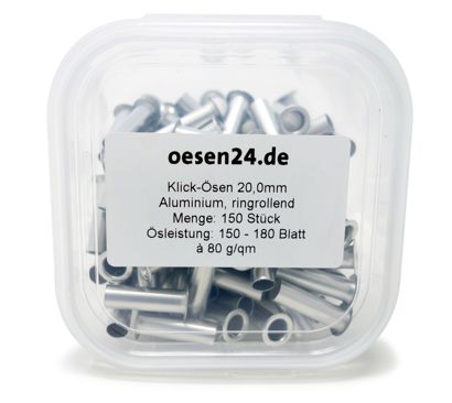 Klick-Ösen, silber 20 mm