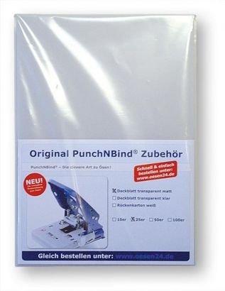 Deckblätter transparent matt A4, Pack mit 100 Stück 