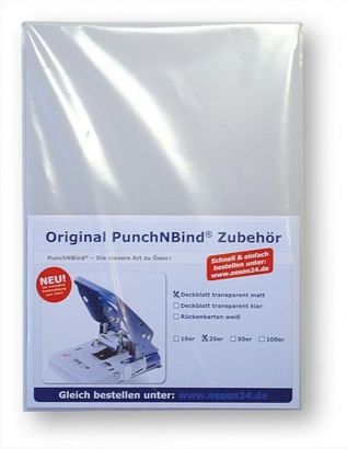 Deckblätter transparent glatt A4, Pack mit 25 Stück 