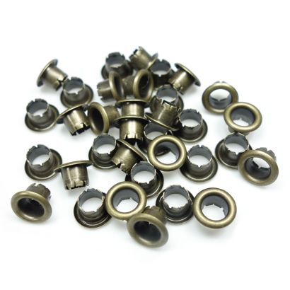 Eisenthaler Ösen EFC-30, farbig für 2-30 Blatt, Pack mit 250 Stück Antik Messing