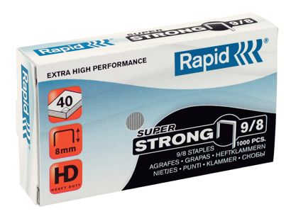 Rapid Heftklammern, SUPER STRONG 9/8  | 5 Packs mit jeweils 1000 Klammern 