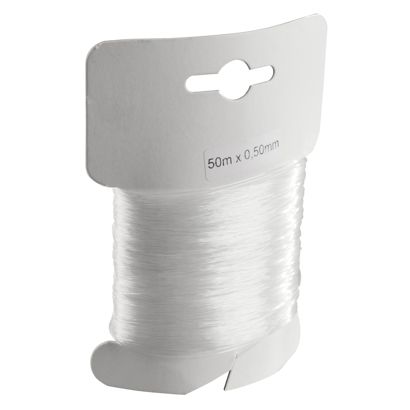 Nylonfaden transparent, 0,5 mm, Wickelkarte mit 50 m 