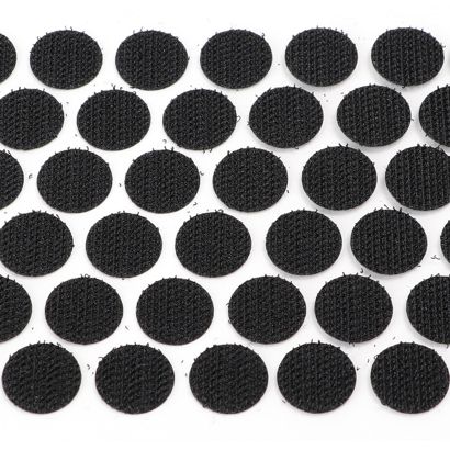 Klettpunkte auf Bogen, Set aus Haken und Flausch 25 mm | schwarz  | Haken  | 80 Stk