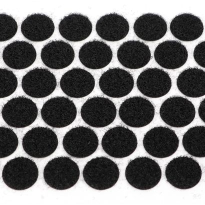 Klettpunkte auf Bogen, Set aus Haken und Flausch 47 mm | schwarz  | Flausch  | 20 Stk