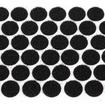 Klettpunkte auf Bogen, Set aus Haken und Flausch 13 mm | schwarz  | Flausch  | 119 Stk