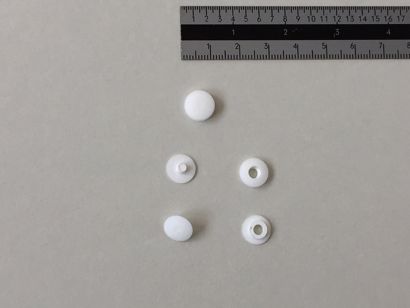 Druckösen Kunststoff, dünne Ausführung weiß  | 2 mm | 10 mm