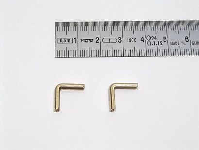 Buchecken Metall T 13/13 - 13 x 13 mm  | vermessingt 