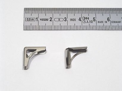 Buchecken Metall P 14 F - 14 x 14 mm  | vernickelt 