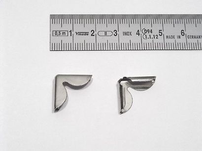 Buchecken Metall PH 15 - 15 x 15 mm  | vernickelt 