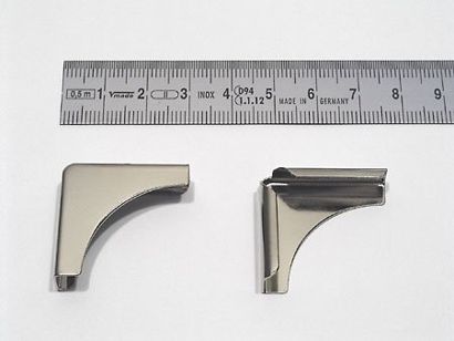 Buchecken Metall P 28 H 6 - 28 x 28 mm  | vernickelt 