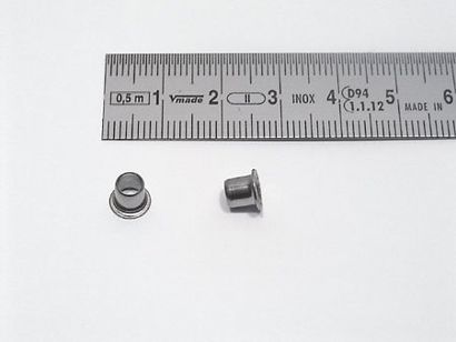 Ösen für Papier Nr. 9E lang - Ø 7,5mm - L 4,8mm  | vermessingt 