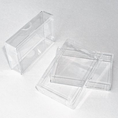 Visitenkartenbox mit Stülpdeckel, glasklar, stapelbar, innen 90 x 60 x 20 mm 
