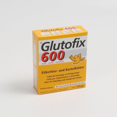 Glutofix 600, Etikettier- und Bastelkleber, Päckchen mit 125 g 