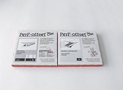 PerF-offset Plus, Rilllinie mit Gegenband für den Offsetdruck, für Papier und Karton, Größe S, je 2 m 