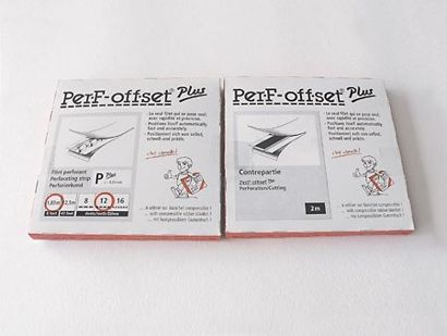 PerF-offset Plus, Perforierband mit Gegenband für den Offsetdruck, je 2 m P - für Papiere bis 110 g/cm²  | 12 Zähne pro Zoll 