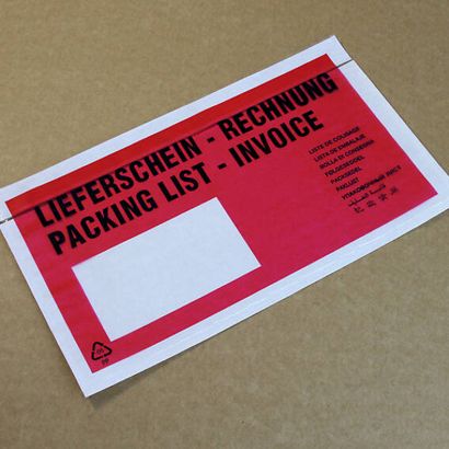 Lieferscheintaschen, Aufdruck "Lieferschein/Rechnung", PE-Folie 1/3 A4