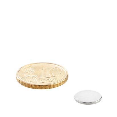 Scheibenmagnete Neodym 10 mm x 1 mm   | N35, axial (parallel zur Höhe) 