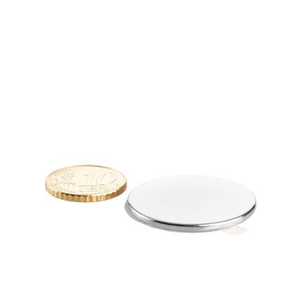 Scheibenmagnete aus Neodym, selbstklebend silber | 30 mm x 2 mm | 3M 4920
