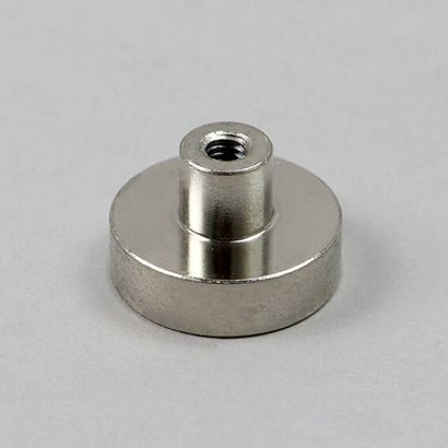 Topfmagnet mit Gewindebuchse, Neodym 20 mm | vernickelt