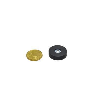 Gummierte Magnete mit Zylinderbohrung 22 mm