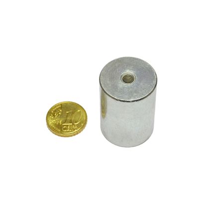AlNiCo-Stabgreifer mit Innengewinde 25 mm | silber