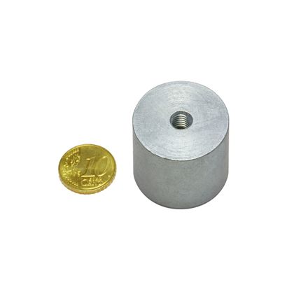 AlNiCo-Stabgreifer mit Innengewinde 27 mm | silber