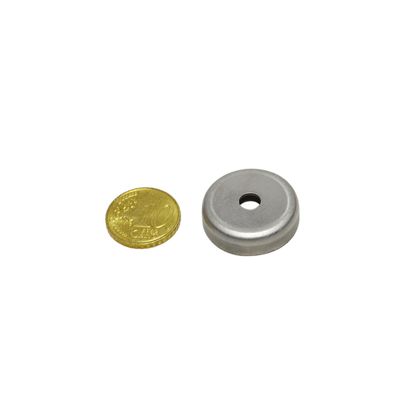 Ferrit-Topfmagnete mit Bohrung und Senkung 25 mm | Ferrit, Edelstahl