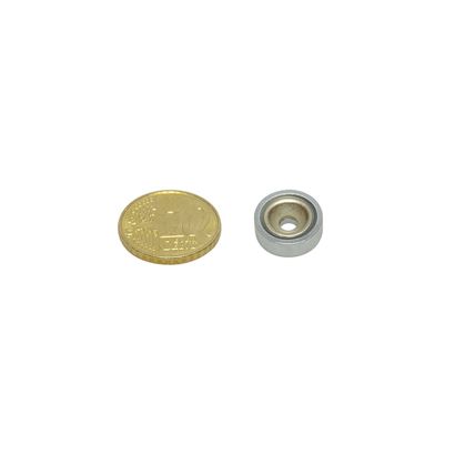 Topfmagnet mit Bohrung und Senkung, Neodym 13 mm | 4,1 kg | verzinkt