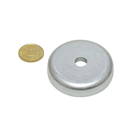 Topfmagnet mit Bohrung und Senkung, Neodym 47 mm | 75,6 kg | verzinkt