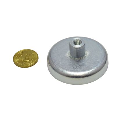Ferrit-Topfmagnete mit Gewindebuchse 47 mm | 20,5 mm | Ferrit, Stahl