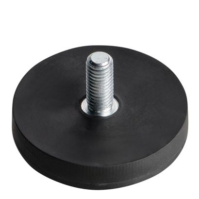 Gummierte Magnete mit Gewinde 31 mm | schwarz | M5x12 mm