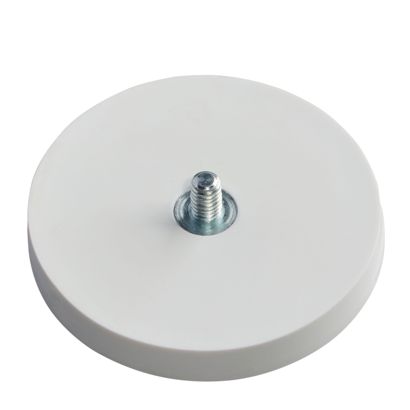 Gummierte Magnete mit Gewinde 43 mm | weiß | M4x6 mm