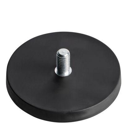 Gummierte Magnete mit Gewinde schwarz  | 66 mm | M8x15 mm 