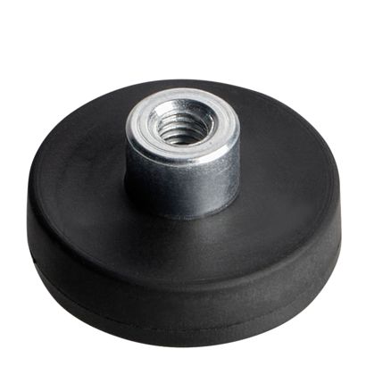 Gummierte Magnete mit Gewindebuchse schwarz  | 22 mm | M4 