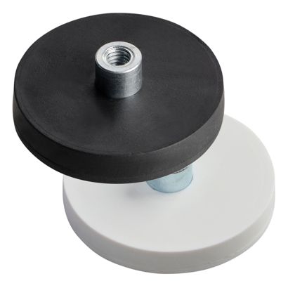 Gummierte Magnete mit Gewindebuchse 