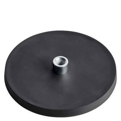 Gummierte Magnete mit Gewindebuchse schwarz  | 88 mm | M8 
