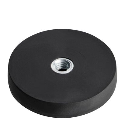 Gummierte Magnete mit Innengewinde schwarz  | 31 mm