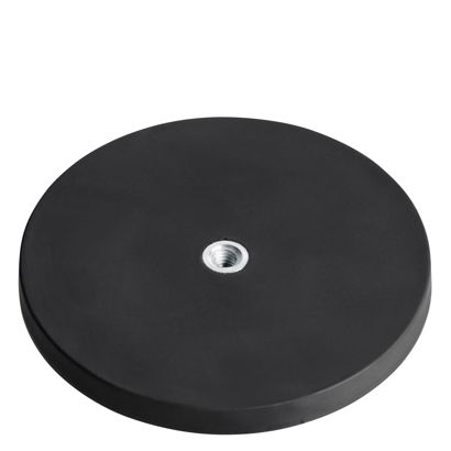 Gummierte Magnete mit Innengewinde schwarz  | 88 mm