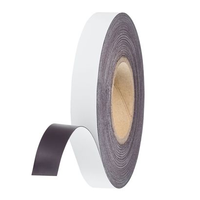 Magnetband farbig 25 mm | weiß | 30 m | 0,6 mm
