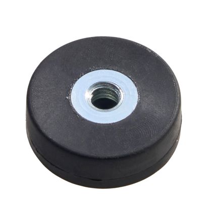 Gummierte Magnete mit Innengewinde schwarz  | 18 mm