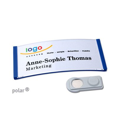 Namensschilder polar®, magnetisch smag® Magnet | blau | 74 x 34 mm