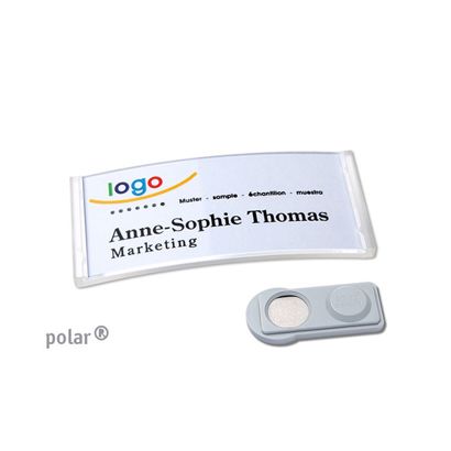 Namensschilder polar®, magnetisch 65 x 30 mm  | transparent  | smag® Magnet 