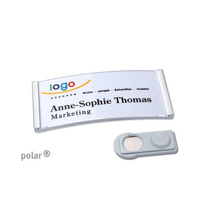 Namensschilder polar®, magnetisch smag® Magnet | edelstahl | 65 x 30 mm