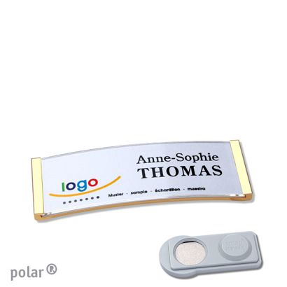 Namensschilder polar®, magnetisch smag® Magnet | gold | 64 x 22 mm