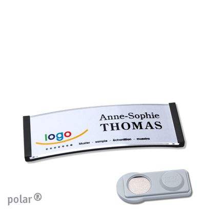 Namensschilder polar®, magnetisch smag® Magnet | schwarz | 64 x 22 mm