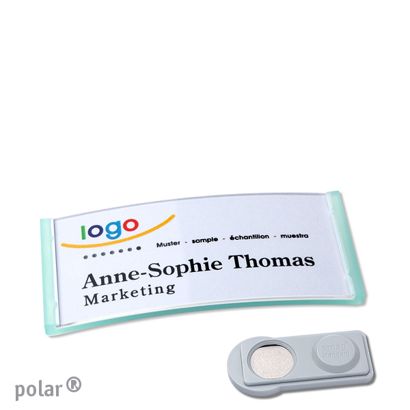 Namensschilder polar®, magnetisch smag® Magnet | transluzent, grün | 65 x 30 mm