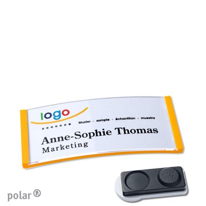 Namensschilder polar®, magnetisch smag® Magnet, extra stark | gelb | 65 x 30 mm