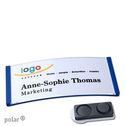 Namensschilder polar®, magnetisch smag® Magnet, extra stark | blau | 74 x 34 mm