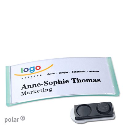Namensschilder polar®, magnetisch smag® Magnet, extra stark | transluzent, grün | 74 x 34 mm
